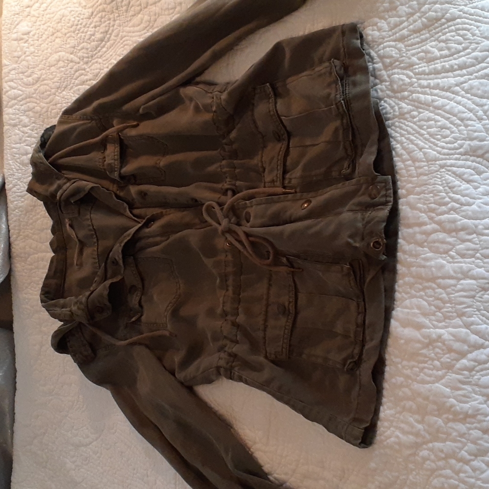 Max Jeans military olive army green utility jacket